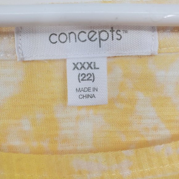 Concepts Yellow and Pink Sequin Front Short Sleeve Blouse Shirt XXXL - Picture 3 of 7